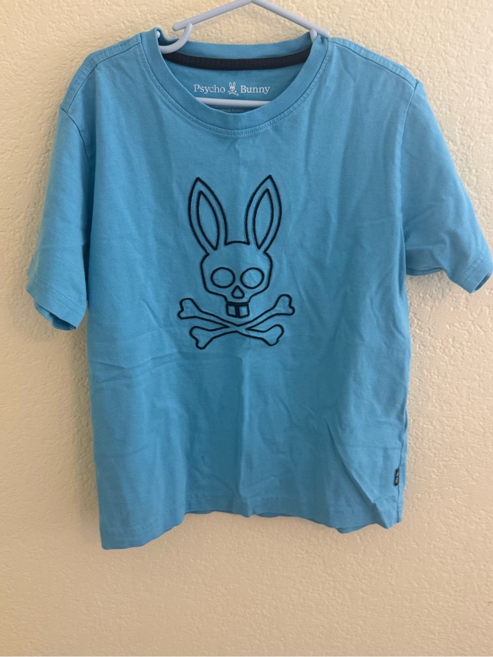 Psycho Bunny Kids Light Blue Tee with Navy Logo